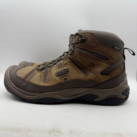 Keen Mens Circadia Mid Hiking Boots US 14 EU 47.5 Brown Leather Waterproof NWOB main image 7
